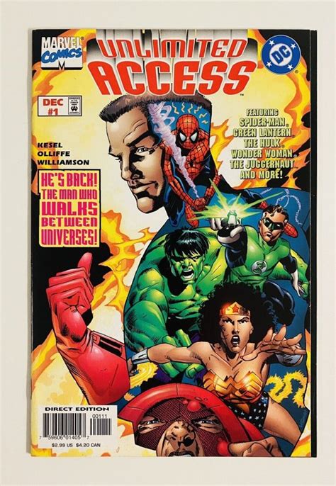 Lot x2 Unlimited Access #1 2 Marvel DC Crossover 1997 Spider-Man Wonder ...