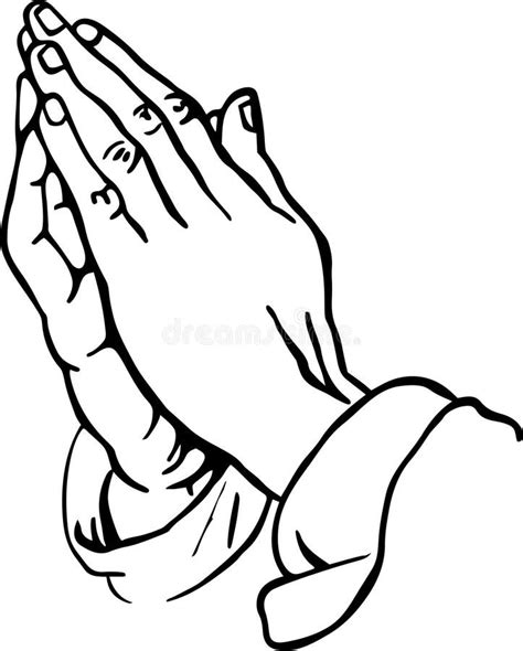 Praying hands with cross stock vector. Illustration of human - 151682856