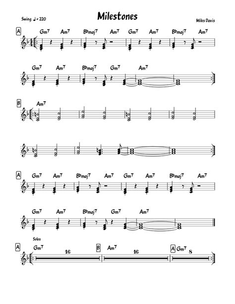 Milestones - Lead Sheet Sheet music for Piano | Download free in PDF or ...