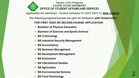 Second Semester SY 2022-2023 Application for Admission – Cavite State ...