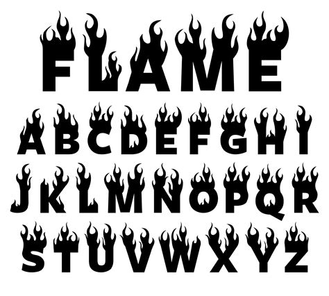 Fire Alphabet Fonts