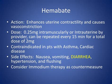 Hemabate Medication Template