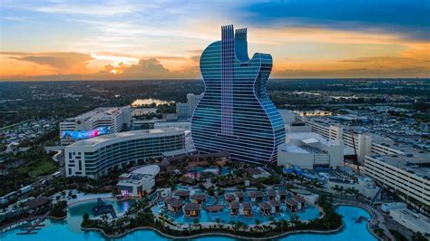 Hard Rock opens neon, guitar-shaped hotel in Florida