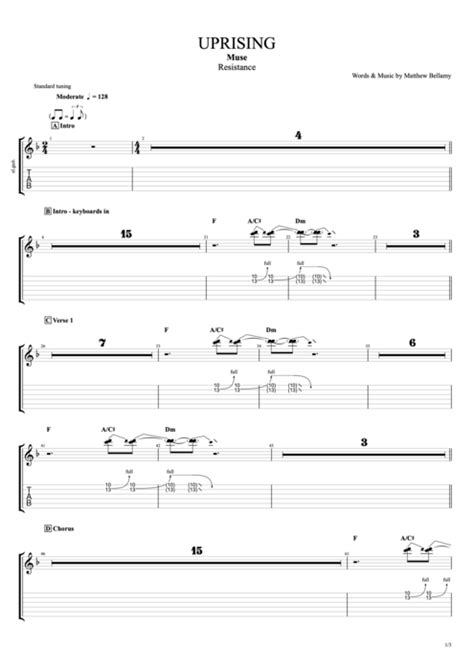 Uprising Tab by Muse (Guitar Pro) - Full Score | mySongBook