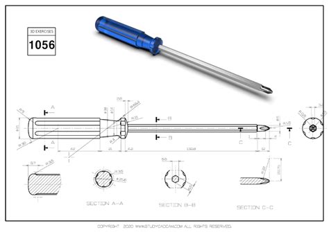 3D CAD EXERCISES 1056 - STUDYCADCAM | Autocad tutorial, Autocad, Cad design