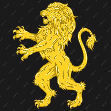 Premium Vector | Rampant lion heraldic design