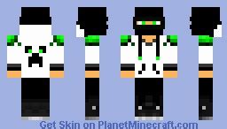 Ninja Green creeper hoodie Minecraft Skin