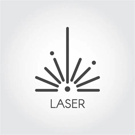 Laser ray half circle icon drawing in outline design. Graphic thin line ...