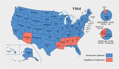 US Election of 1964 Map - GIS Geography