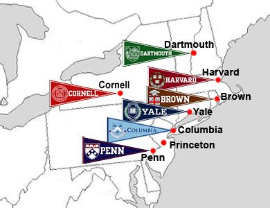 Ivy League Universities Usa Map - United States Map