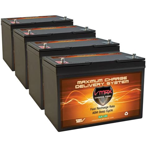 QTY4 VMAX SLR100 AGM deep cycle SLA battery 12 Volt 100Ah ea.(400Ah ...