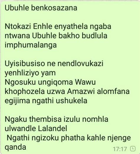 Zulu poems By sakhile