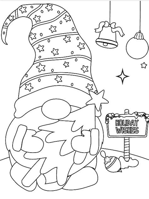 the holiday wishes coloring page is shown in black and white, with an ...