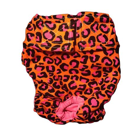 Cat Diapers Made in USA Orange Hot Pink Leopard Washable Cat Diaper S ...