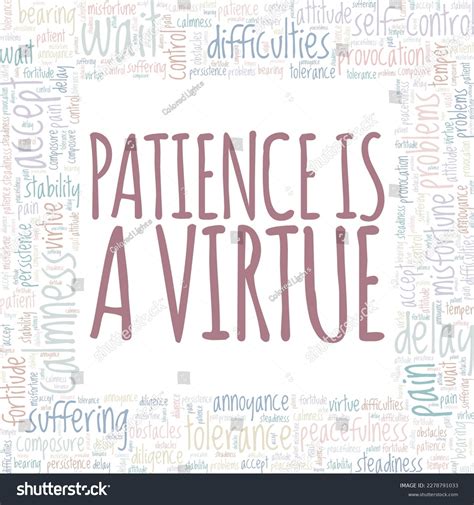 Patience Virtue Word Cloud Conceptual Design Stock Vector (Royalty Free ...