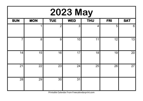 May 2023 Calendar Printable PDF Blank Templates – Print Now | Free 2023 ...