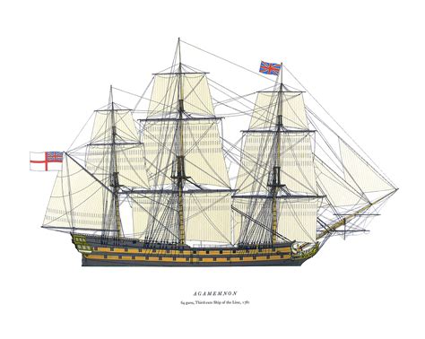 HMS Agamemnon - 1781 | Sailing ships, Tall ships art, Boat