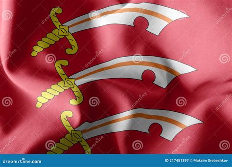 3D Illustration Flag of Essex is a County of England Stock Illustration ...