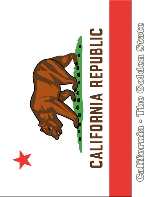 Large, Vertical, Printable California State Flag, from NETSTATE.COM