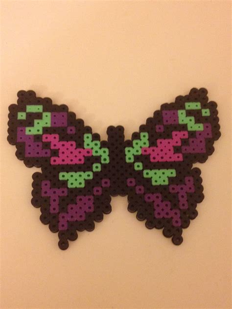 Perler bead butterfly Melty Beads, Fuse Beads, Perler Beads, Beads For ...