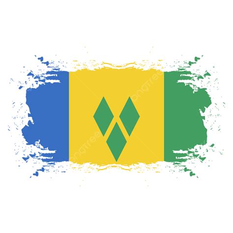 St George Flag Vector Art PNG, St Vincent Grenadines Flag In Brush ...