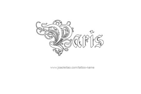 Paris Name Tattoo Designs