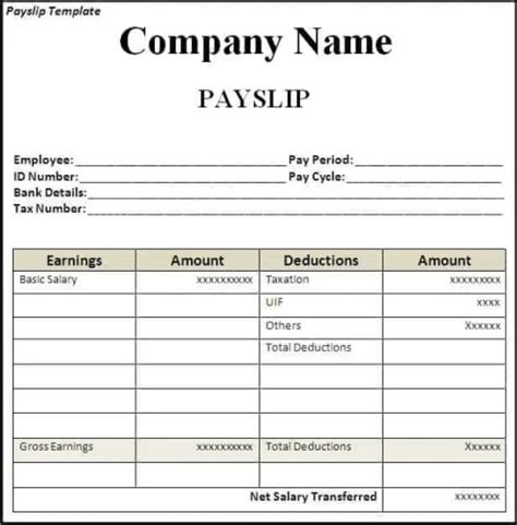 Top 5 Free Payslip Templates - Word Templates, Excel Templates