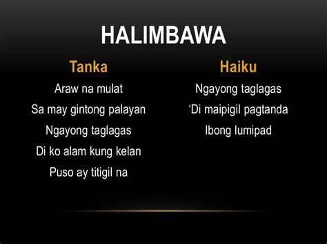 Filipino 9 Tanka at Haiku