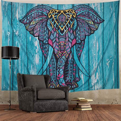 Elephant Tapestry Wall Hanging Tapestry Blue Wall Tapestry - Etsy