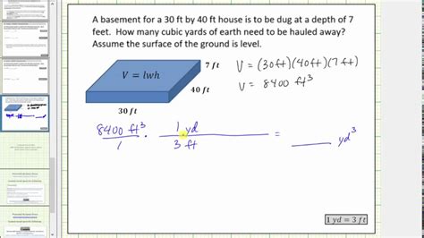 Determine Volume in Cubic Feet and Cubic Yards (Conversion) - YouTube