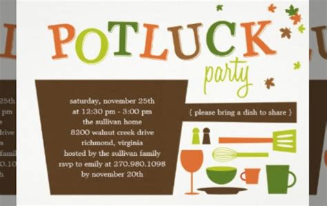 How do you word a potluck invite?