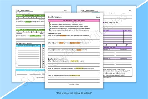 Goal Development Printable Worksheets 2024 Resolution Setting, Vision ...