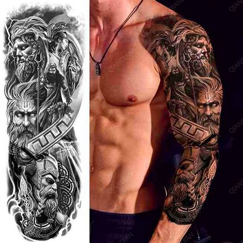 1pc-Men-Full-Arm-Waterproof-Temporary-Tattoos-Stickers-Arm-Cool-Art-Big ...