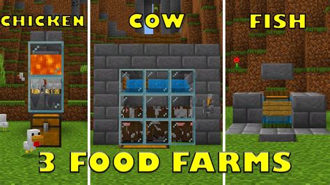 3 EASY FOOD FARMS! | Minecraft Bedrock 1.19 - YouTube