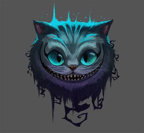 Tim Burton Cheshire Cat Drawing - CAT VRT