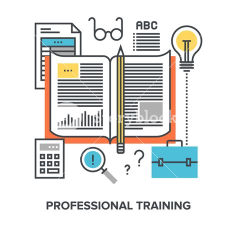 Vector illustration of professional training flat line design concept ...