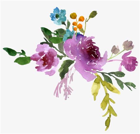 Relationship - Purple Watercolor Flowers Transparent Transparent PNG ...