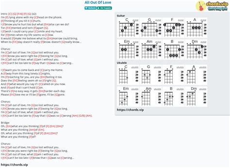 Chord: All Out Of Love - tab, song lyric, sheet, guitar, ukulele ...