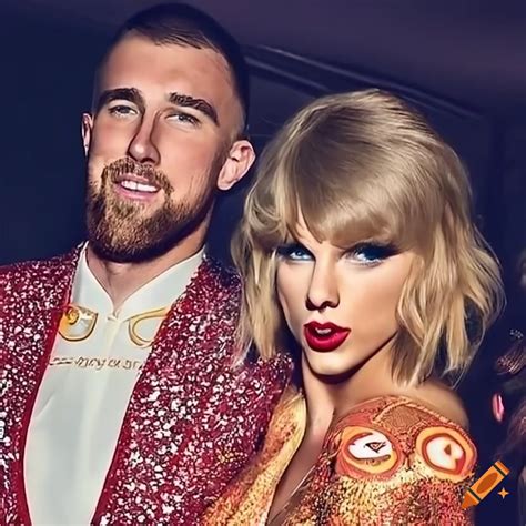 Travis kelce and taylor swift wedding on Craiyon