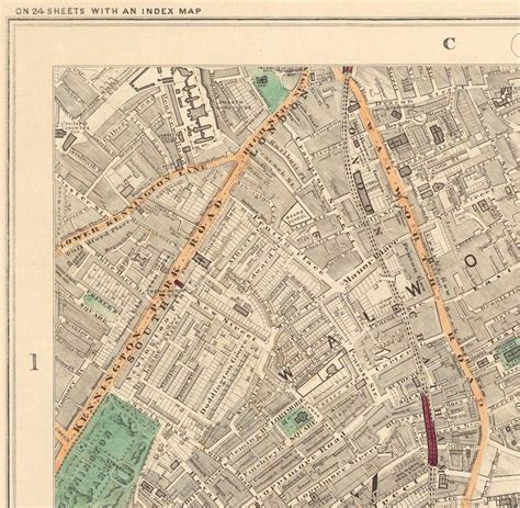 Old Map of South London in 1891 Camberwell Peckham | Etsy UK | Old map ...