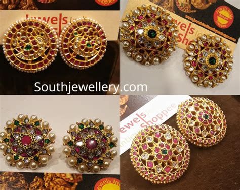 Antique Gold Stud Earrings - Indian Jewellery Designs