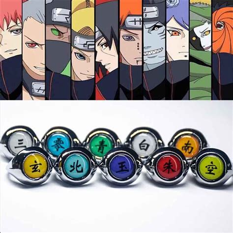 10 estilo Anime HOKAGE Naruto cosplay de Akatsuki anillos Sasori Itachi ...