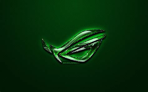 RoG green logo, green vintage background, Republic of Gamers, artwork ...