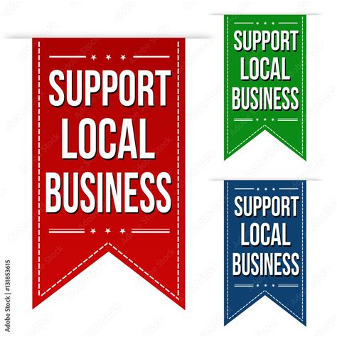 Support local business banner design set Stock Vector | Adobe Stock