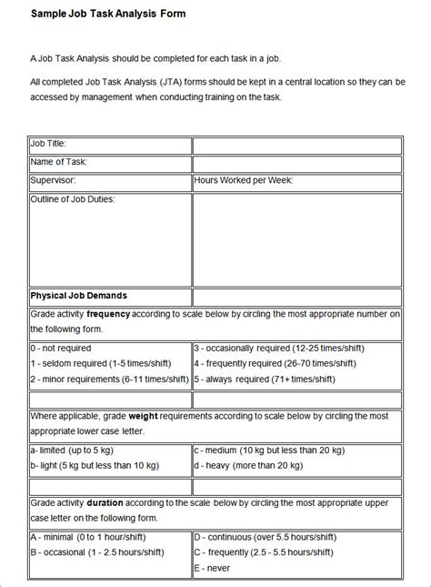 Job Task Analysis Sample | PDF Template