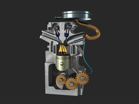 Diesel Engine Inline Four-Cylinder 3D model animated | CGTrader