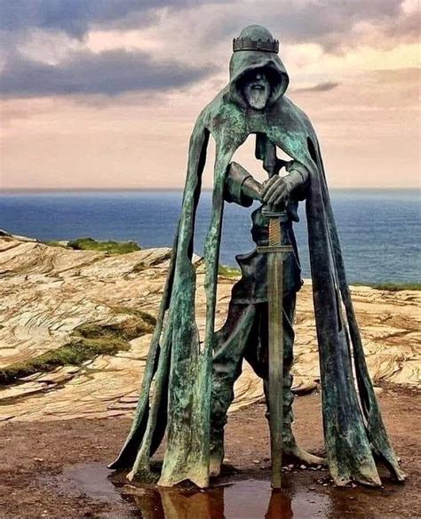 Bronze sculpture, inspired by the Legend of King Arthur, standing at ...