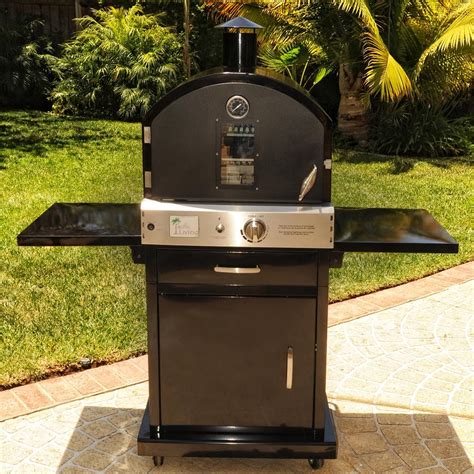 Pacific Living PL8BLK Propane Gas Black Outdoor Pizza Oven On Cart ...