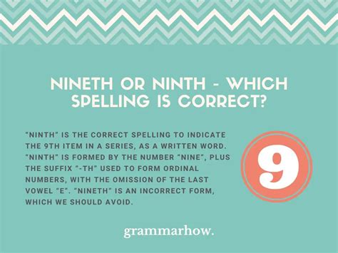 Nineth or Ninth - Which Spelling Is Correct?