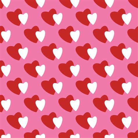 Simple hearts loves seamless pattern. Valentines day background. Flat ...